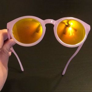 Old Navy Translucent Pink Round Frame Sunglasses
